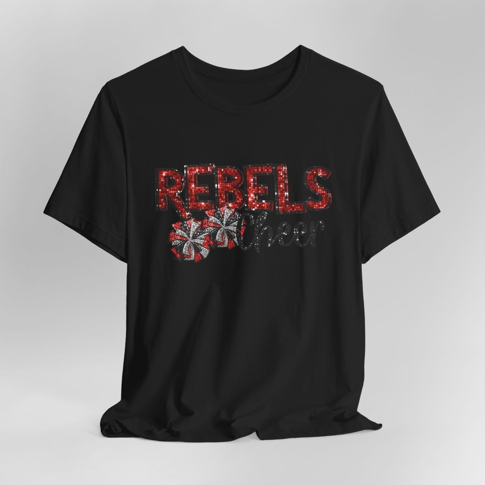 Rebels Cheer Sequin Look T-Shirt Black